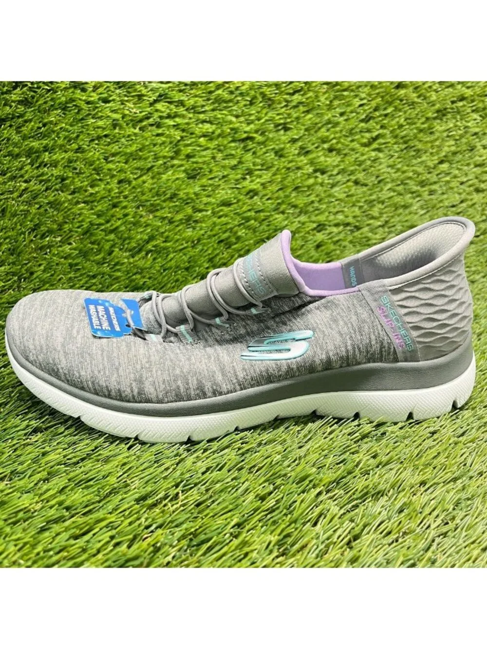 Skechers Summits Dazzling Haze Womens Size 7 Gray White Athletic Shoes Sneakers